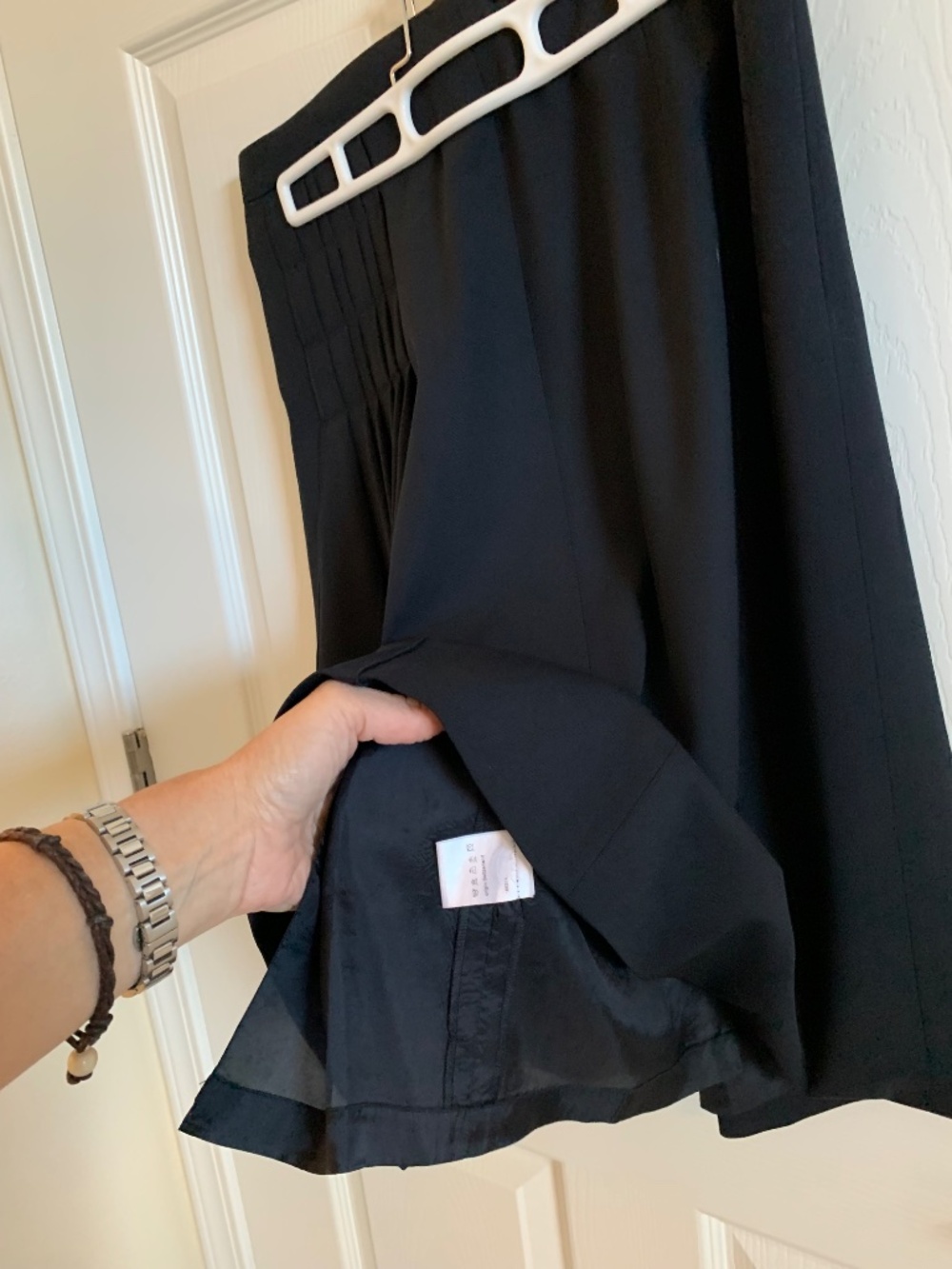 VINTAGE Akris lined navy wool skirt, sz 6 - Picture 7 of 12
